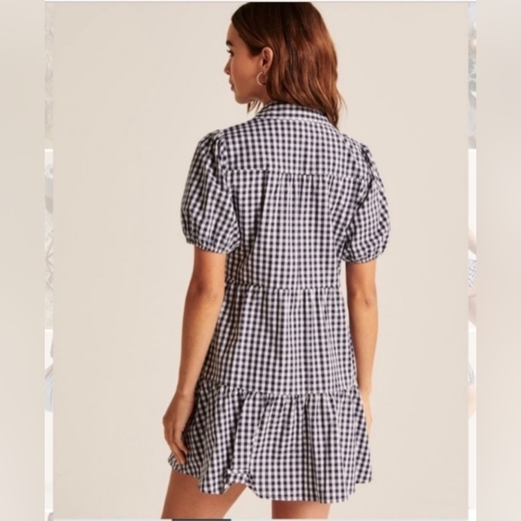 Abercrombie‎ & Fitch, Poplin Collared Shirt Dress, Navy and White, Size XS - Picture 3 of 11